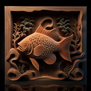 3D model Viviparous aquarium fish fish (STL)